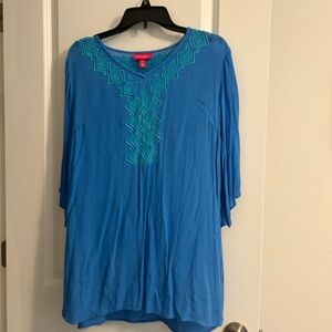 Lilly Pulitzer Blue Embellished Tunic with 3/4 Sleeves